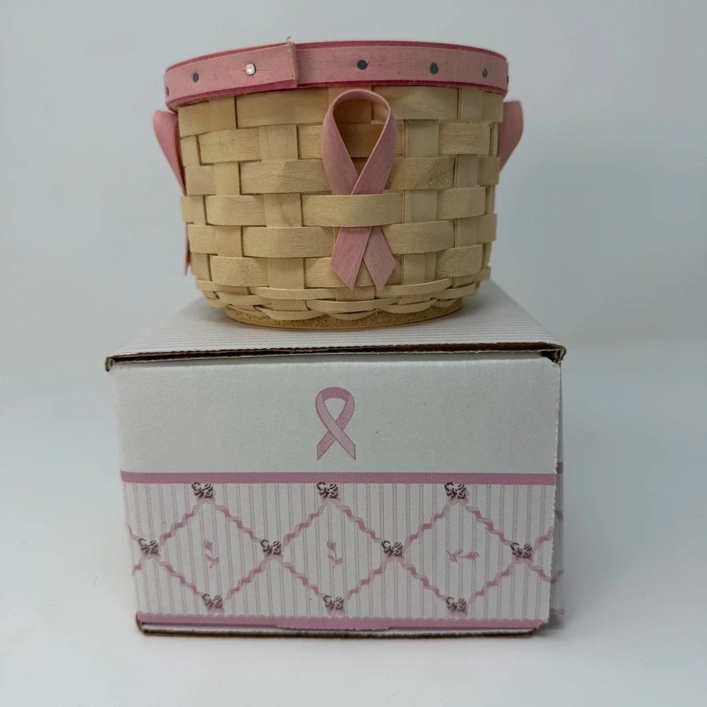 Longaberger 2006 Horizon of Hope Basket Set Pink Ribbon ACS Complete w Box